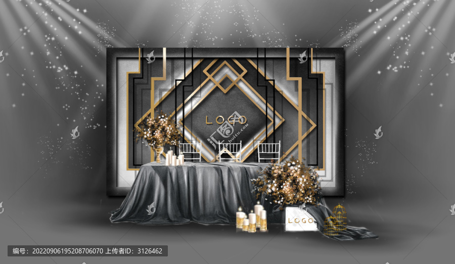 黑金大理石婚禮效果圖