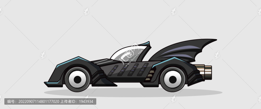 矢量卡通超黑跑車