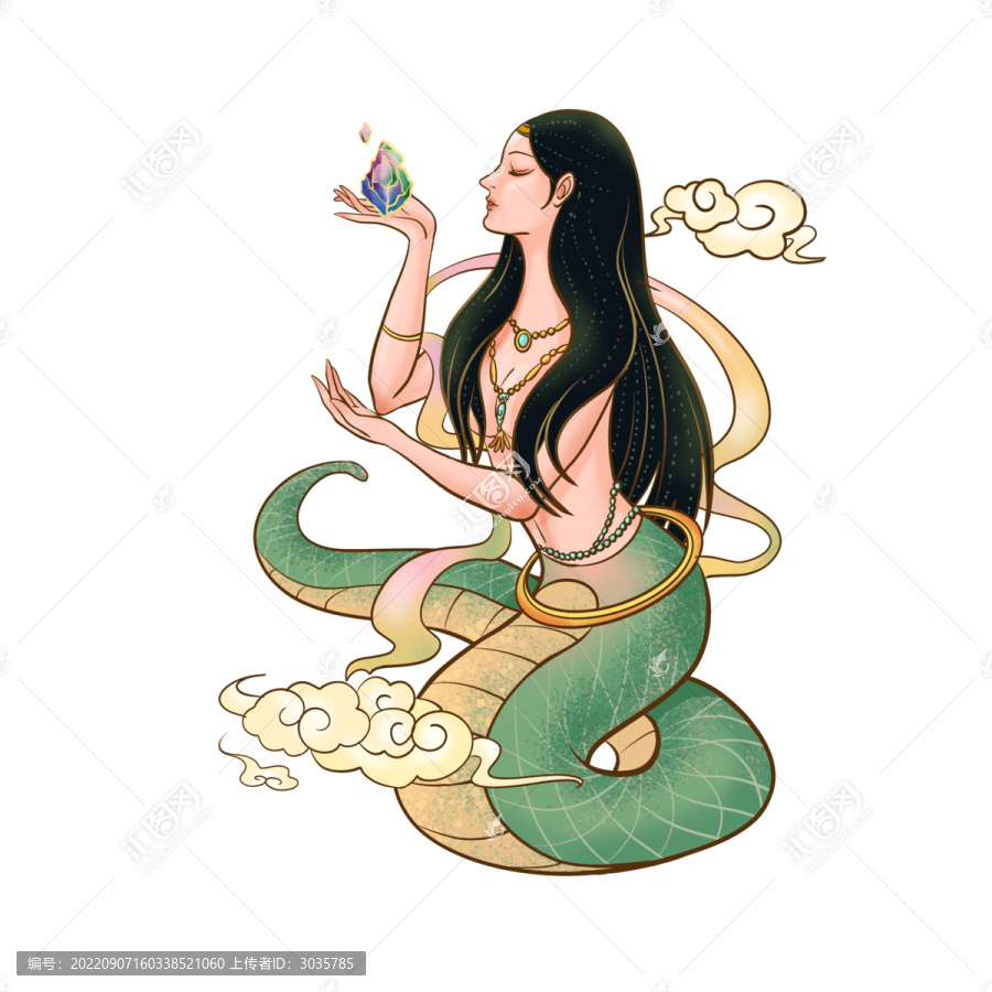女媧手繪插畫原創(chuàng)