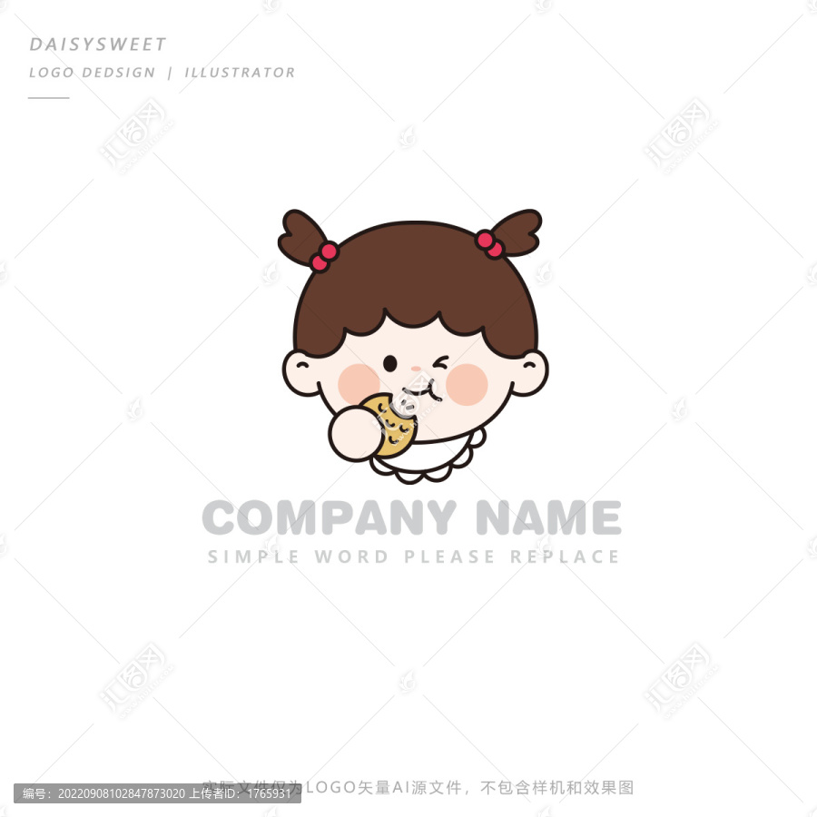 可愛兒童饞丫頭零食店logo