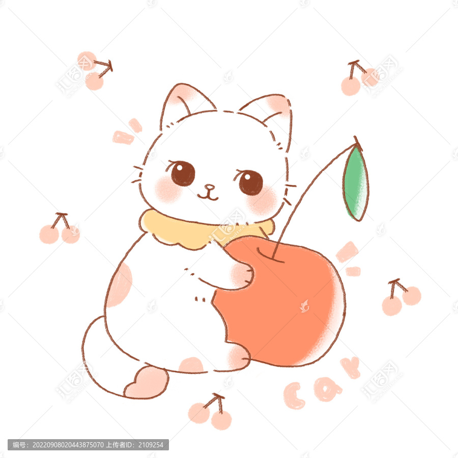 櫻桃小貓卡通圖案