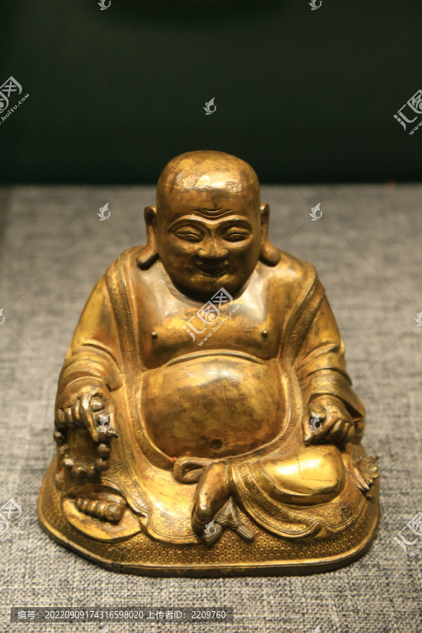 铜鎏金弥勒佛坐像