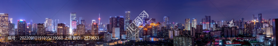 成都城市夜景全景图