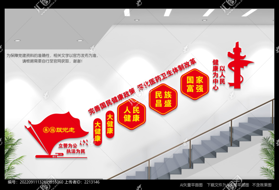 以人民健康為中心樓道文化墻