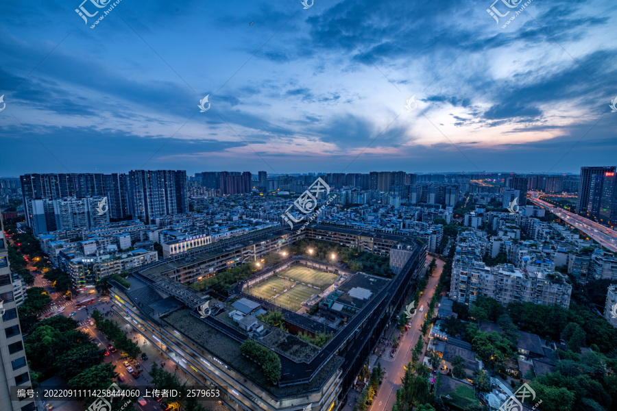 成都西村夜景蓝调时刻