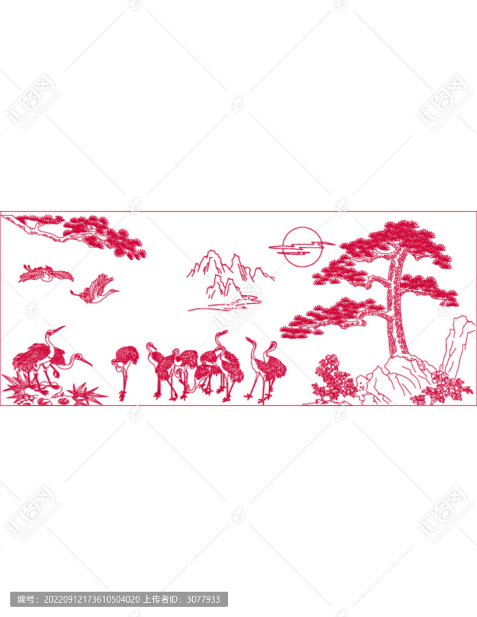 古風(fēng)松鶴延年圖