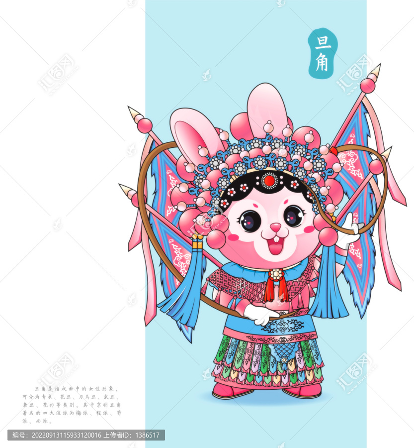 兔年卡通形象京劇篇旦角