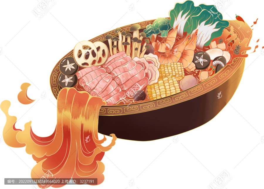 四川火鍋插畫