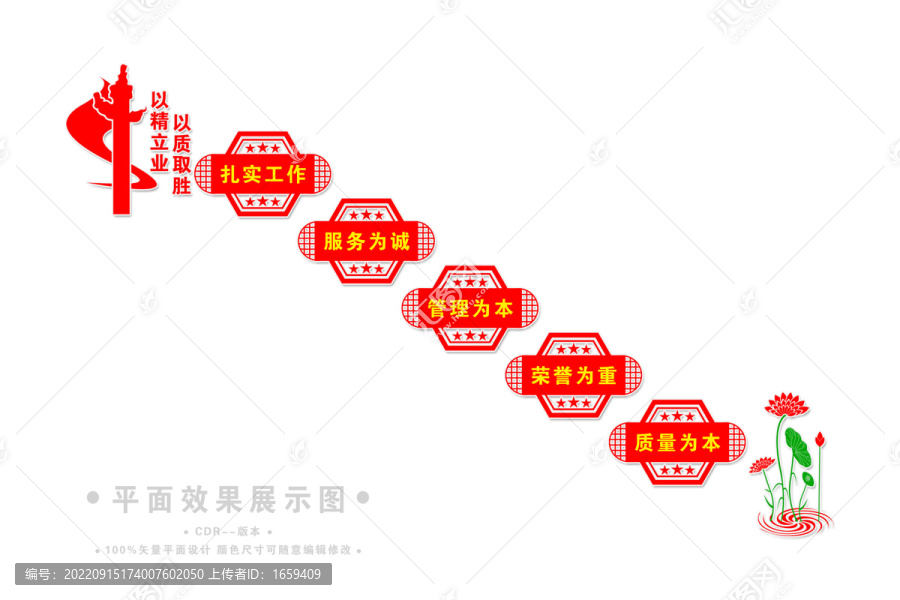 企業(yè)質(zhì)量樓梯文化墻