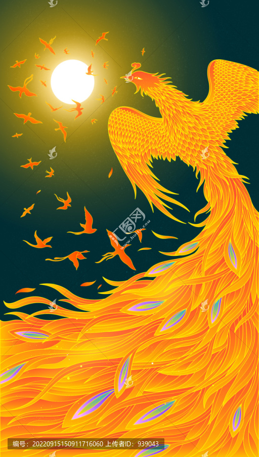 國(guó)潮鳳凰插畫(huà)