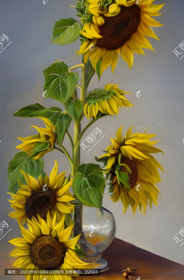 向日葵靜物油畫裝飾畫