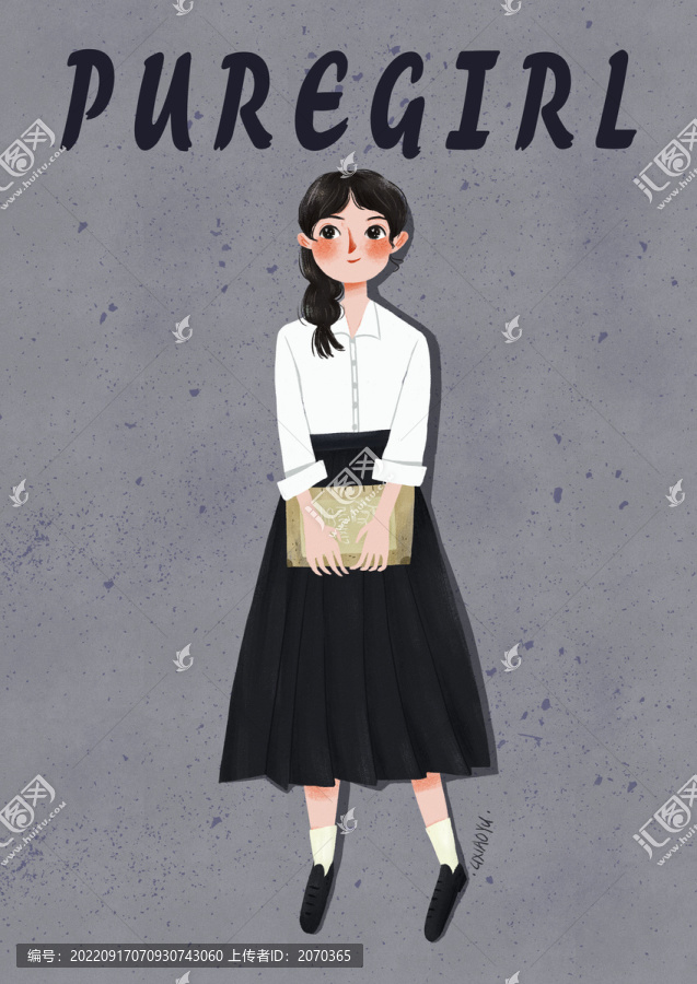 人物插畫大學生女孩職業(yè)女性