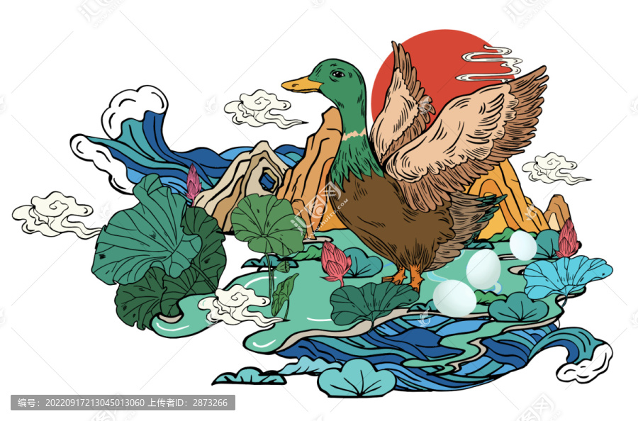 鴨子鴨蛋插畫