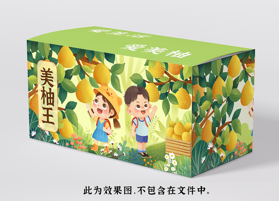 柚子包裝插畫