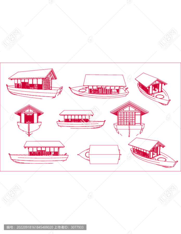 紹興烏篷船小木船