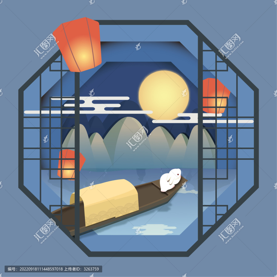 兔年中秋小圖