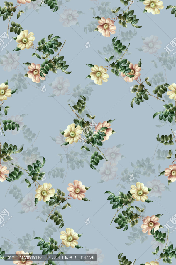 藍(lán)底碎花