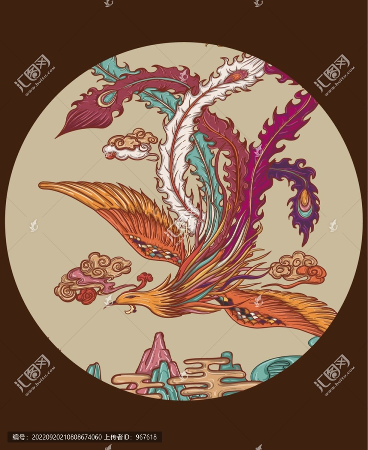 國潮鳳凰手繪