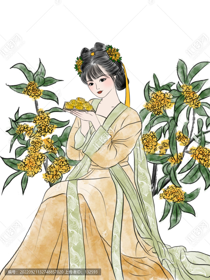桂花糕插畫