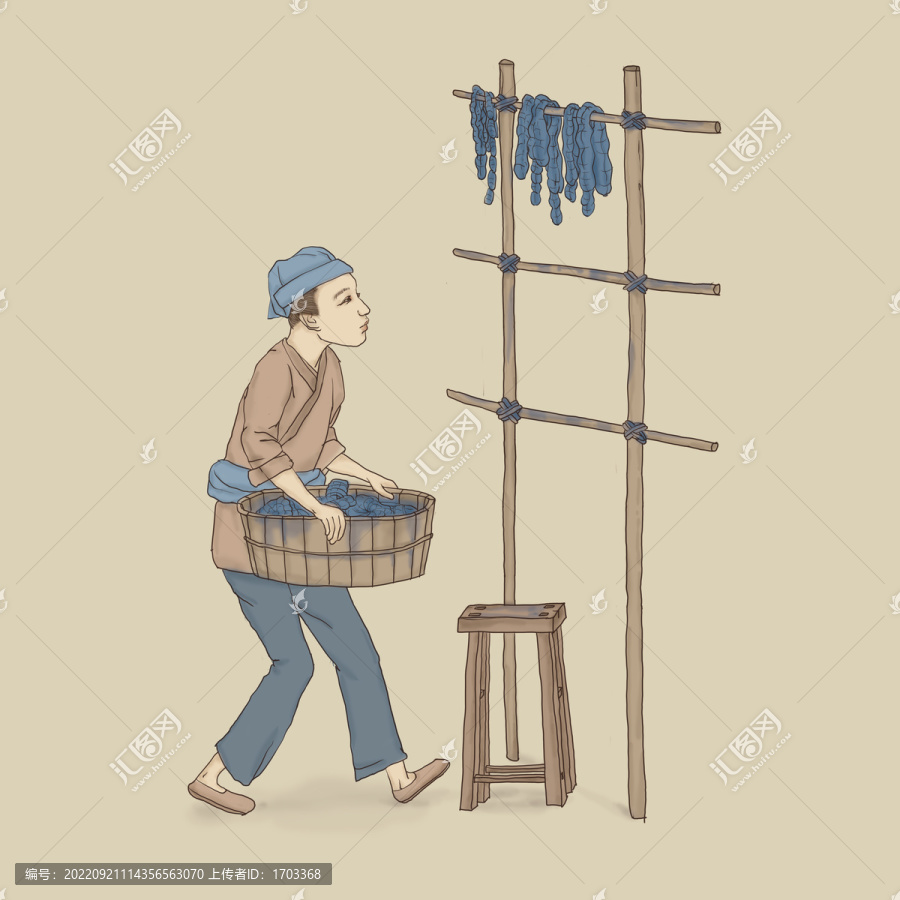 扎染晾曬