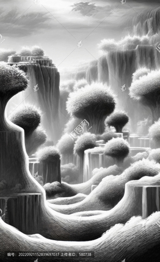 素描玄關背景