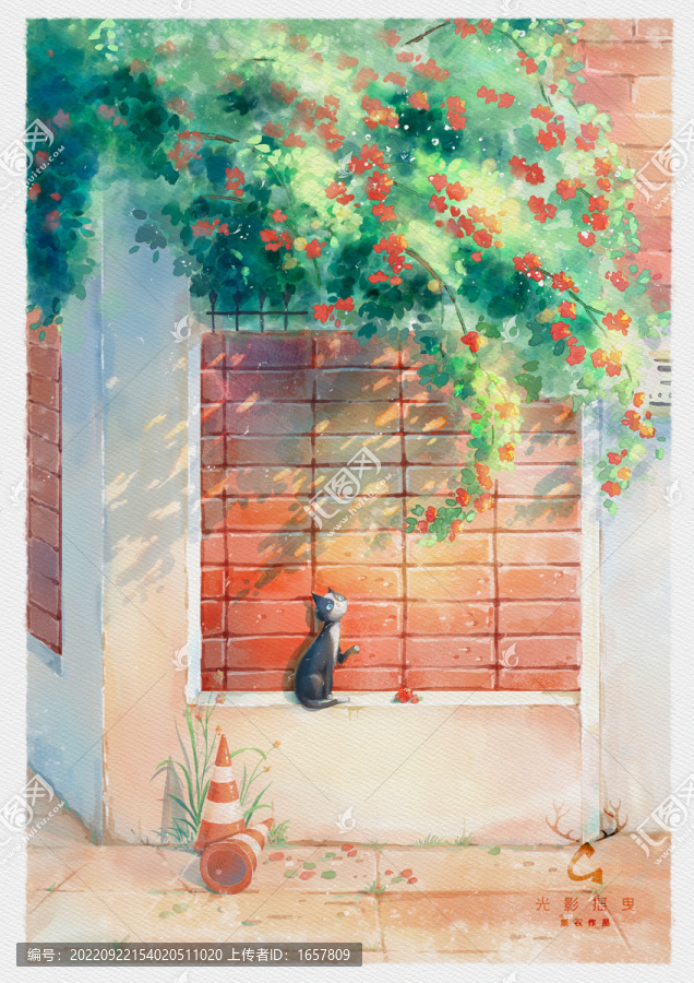 貓咪小清新插畫