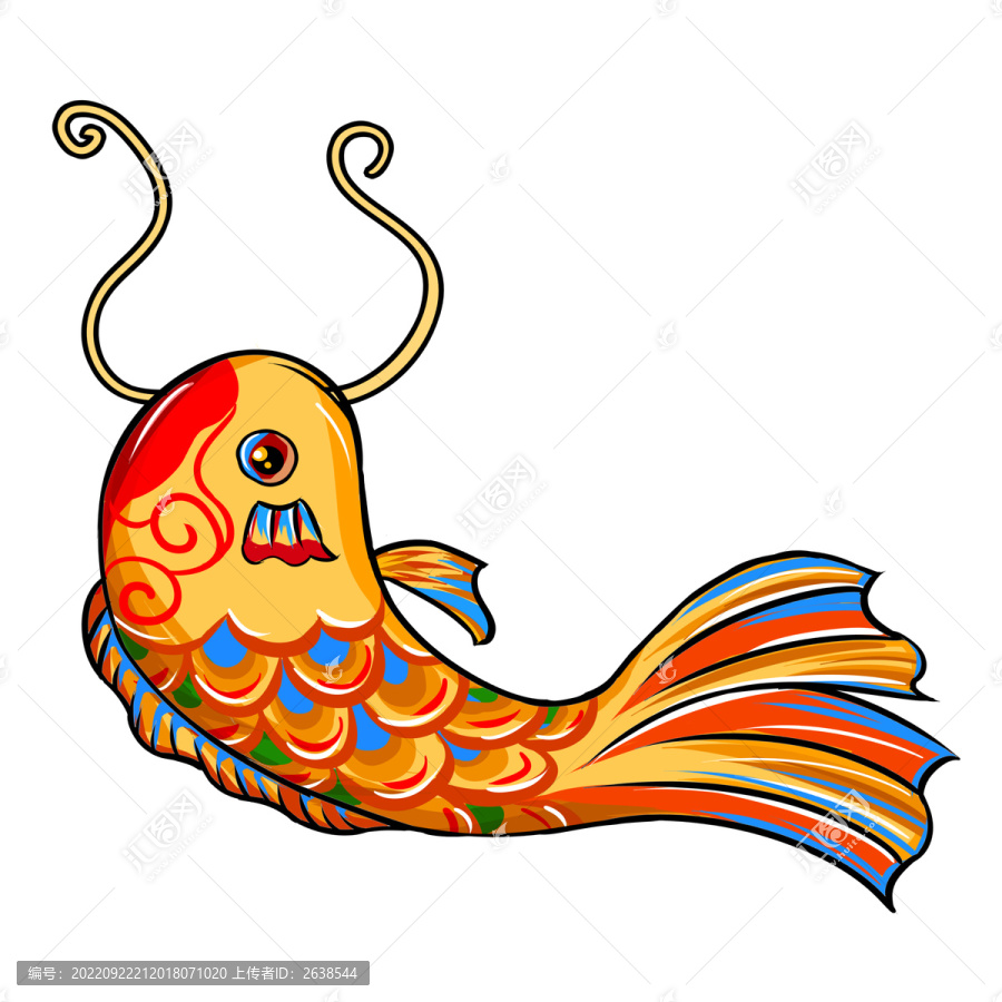 國(guó)潮七彩錦鯉年年有魚(yú)
