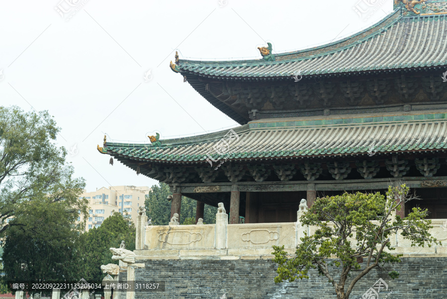 古代庙宇建筑特写