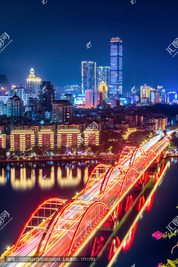 中国广西柳州柳江夜景风光