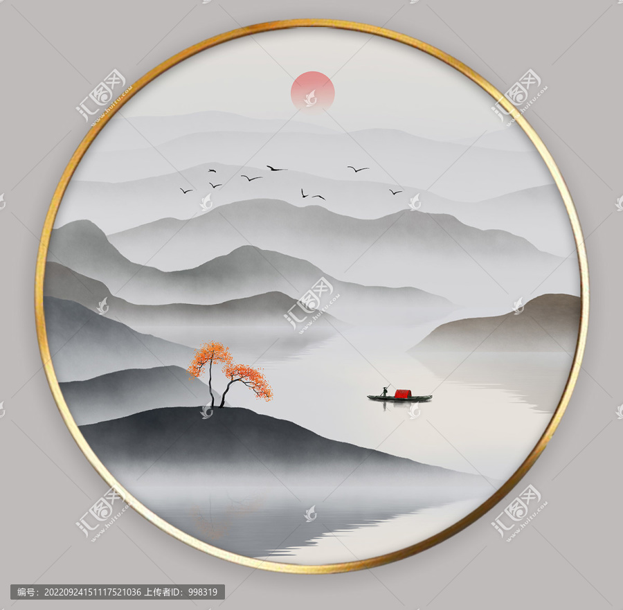 意境山水現(xiàn)代中式裝飾畫