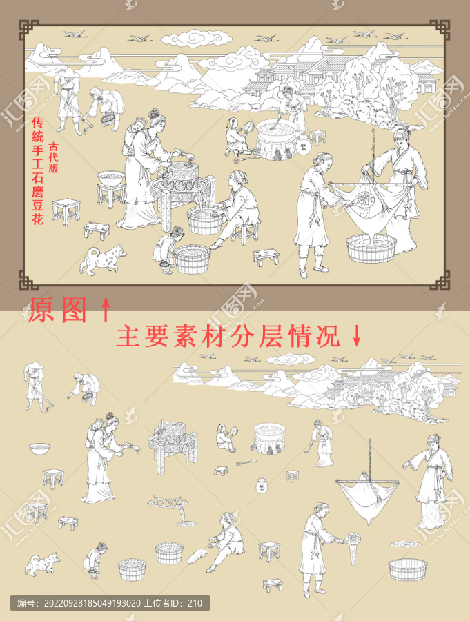 传统手工石磨豆花制作