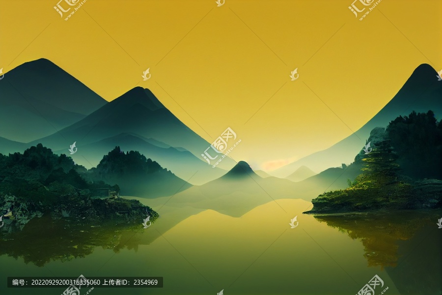 大氣藝術(shù)山水風(fēng)景畫