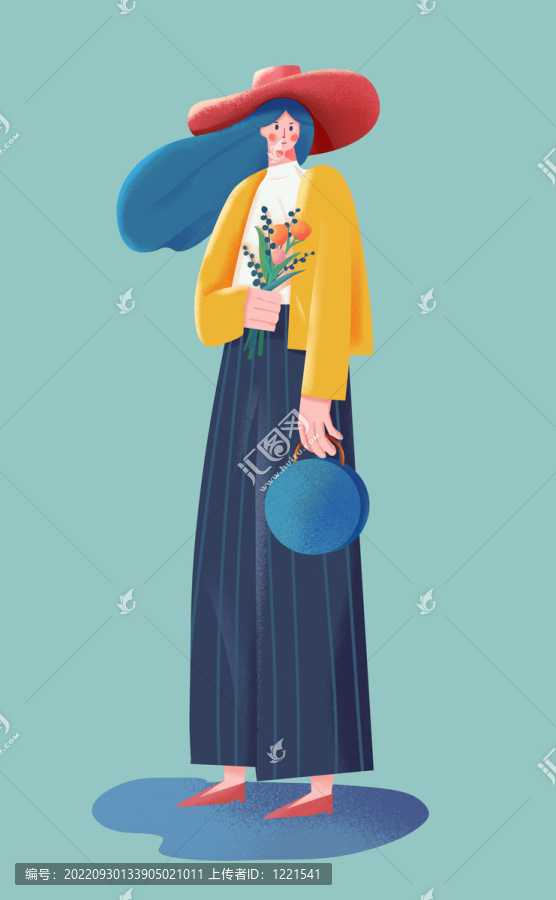 拿花的女孩
