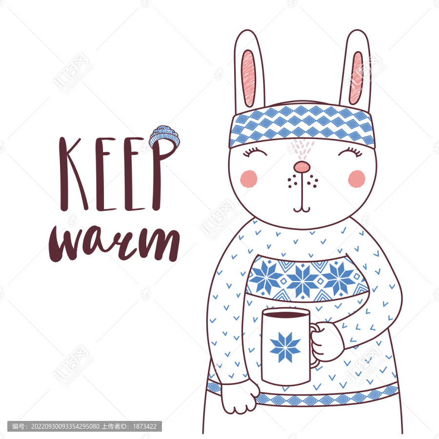 穿着保暖过冬兔子插图