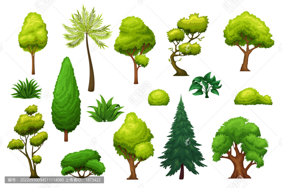 绿色树木插图素材集合