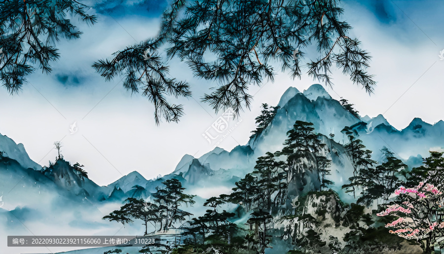 中国画山水风光