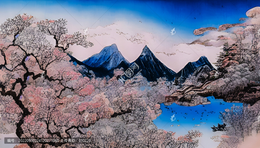 無框畫裝飾畫山水風光