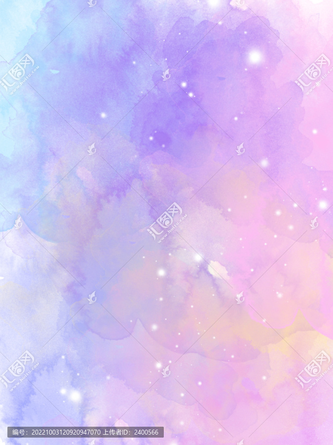 粉紫色梦幻水彩水墨
