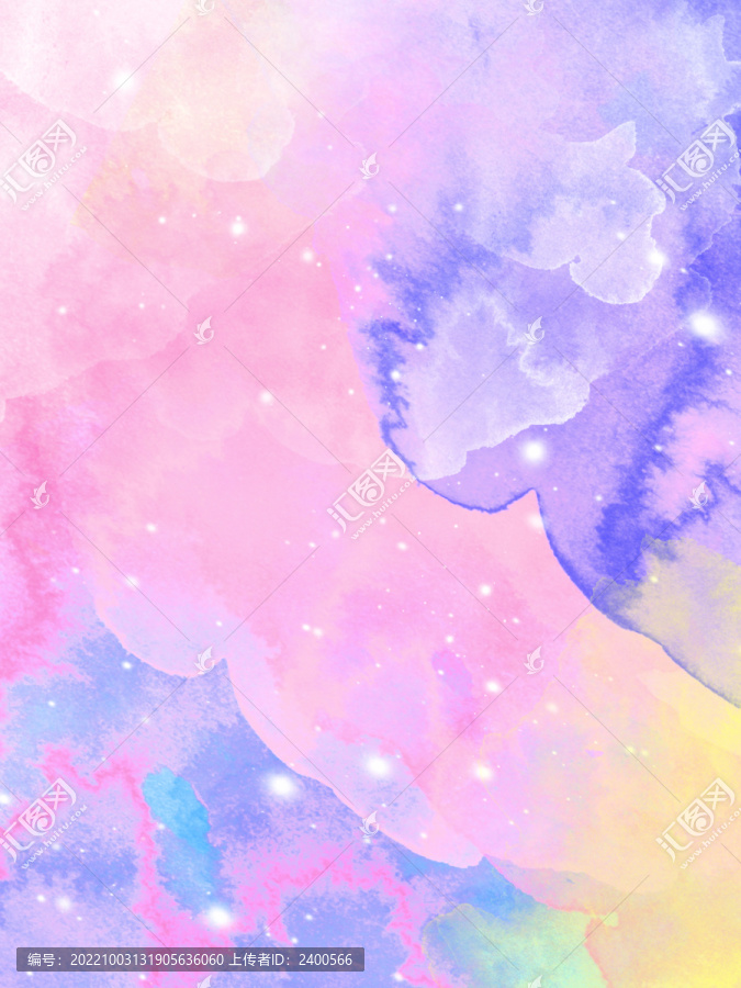 彩色夢(mèng)幻水彩水墨畫