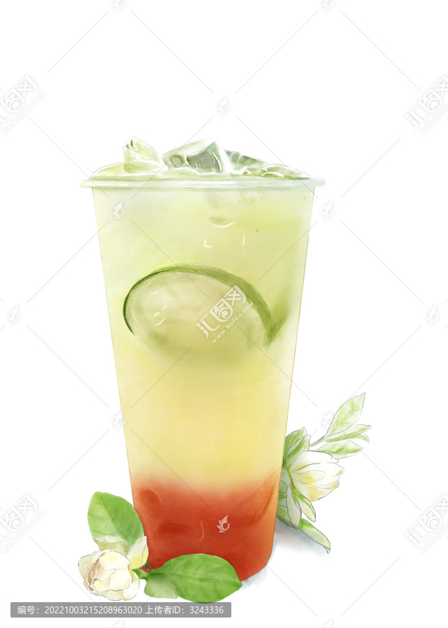 手繪菜單梔子花檸檬茶