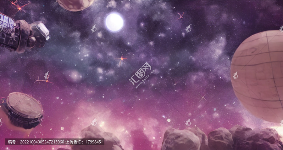 星球宇航科幻夢幻背景墻裝飾畫
