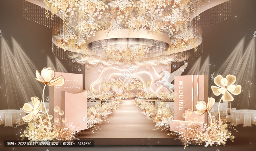 香檳金色婚禮儀式區(qū)
