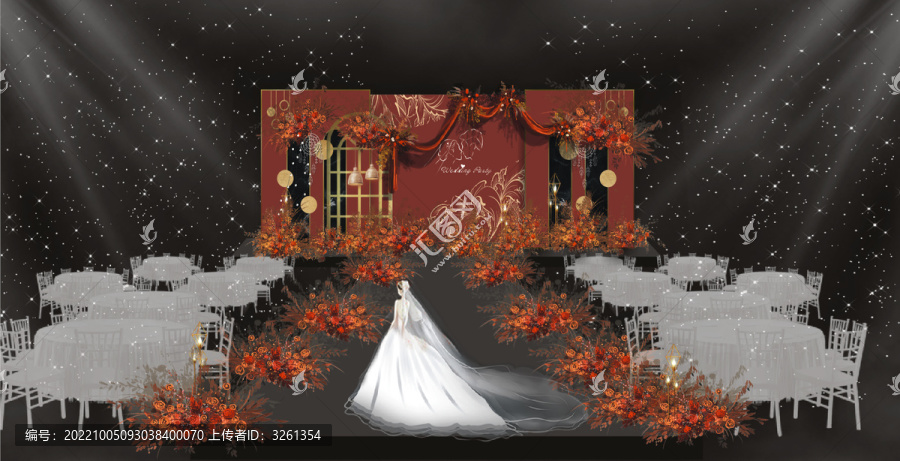 紅色婚禮舞臺