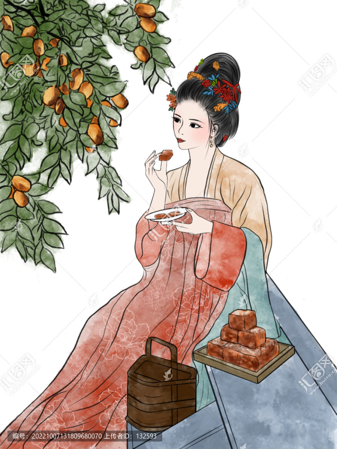 紅棗糕插畫