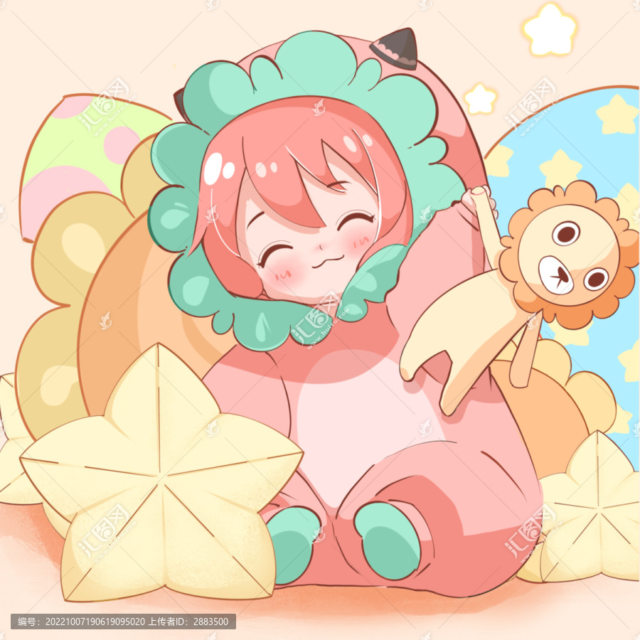 可愛玩偶小女孩