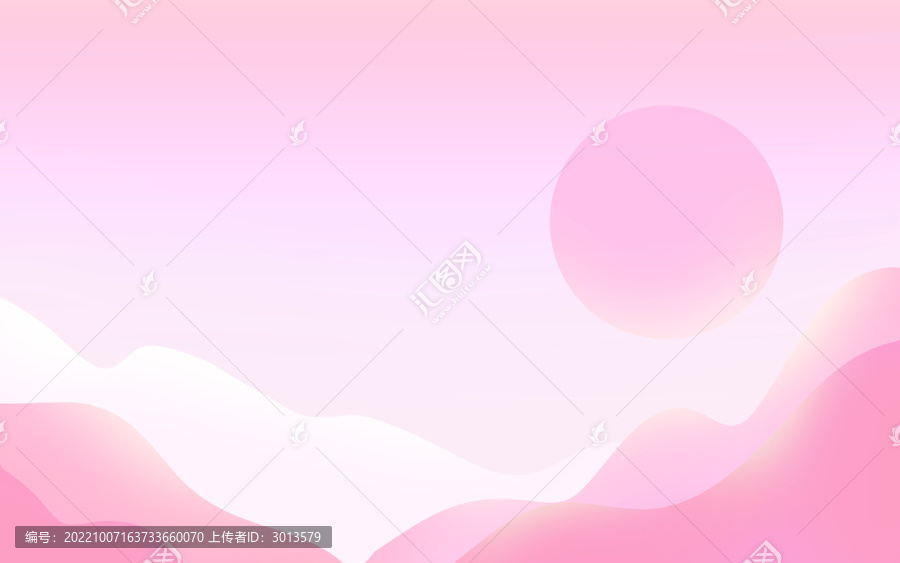 唯美夢(mèng)幻粉色漸變天空山峰背景