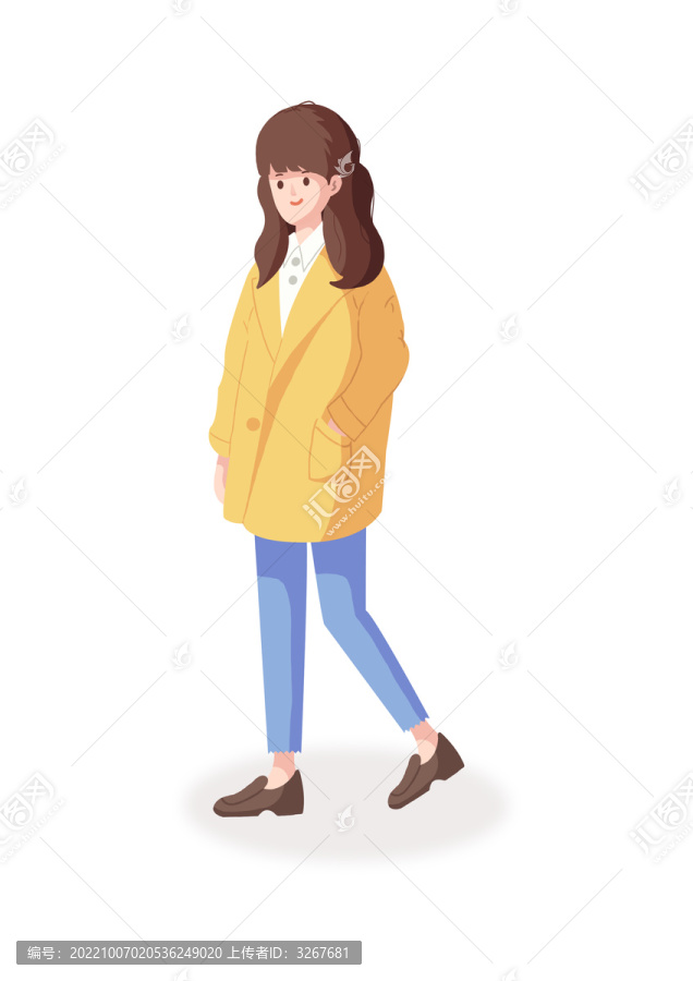 卡通女孩插畫(huà)照