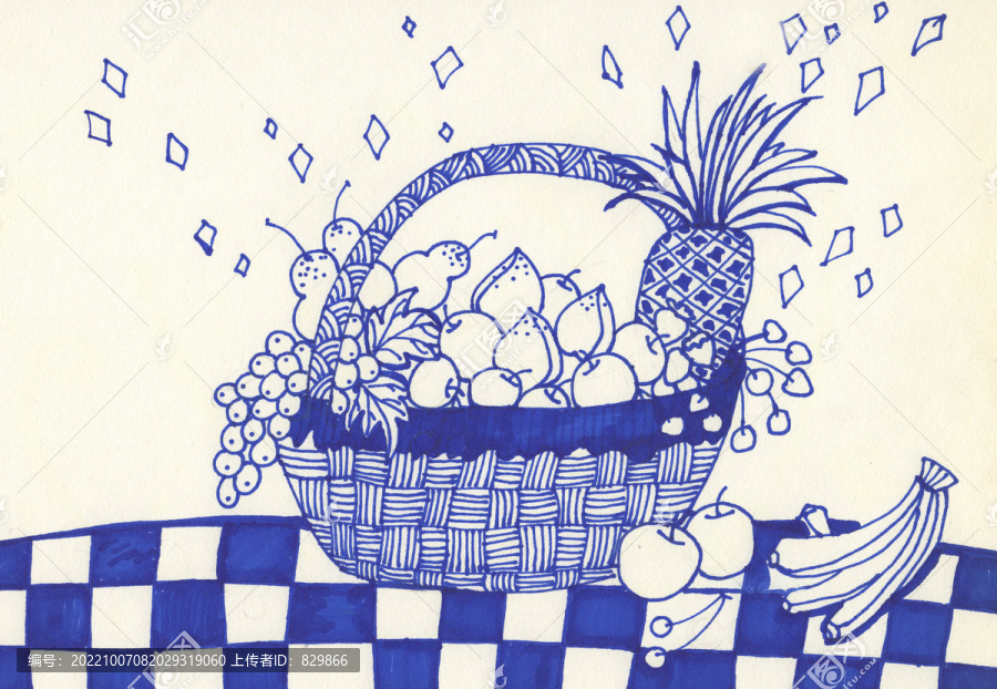 兒童插畫(huà)果籃