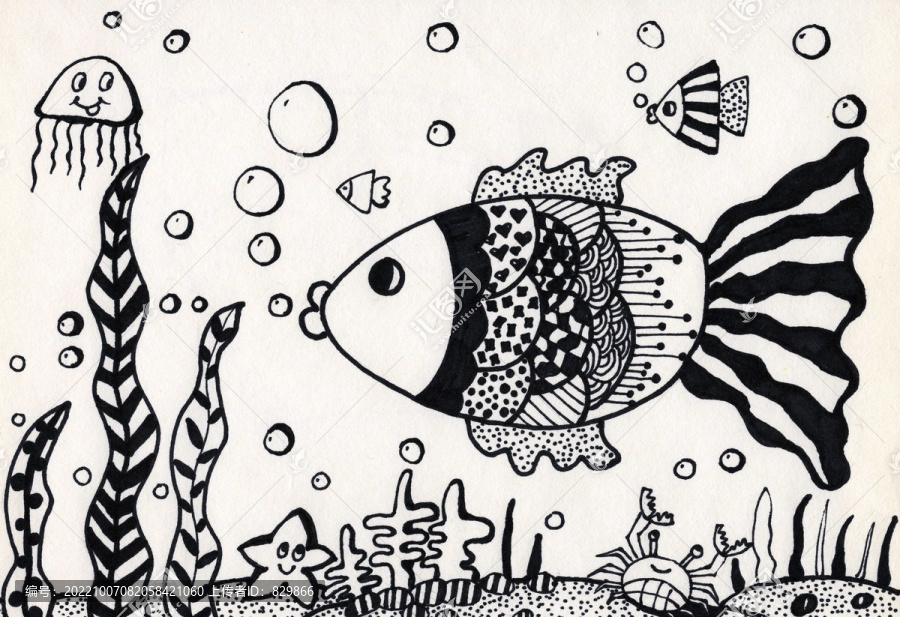 兒童插畫小魚