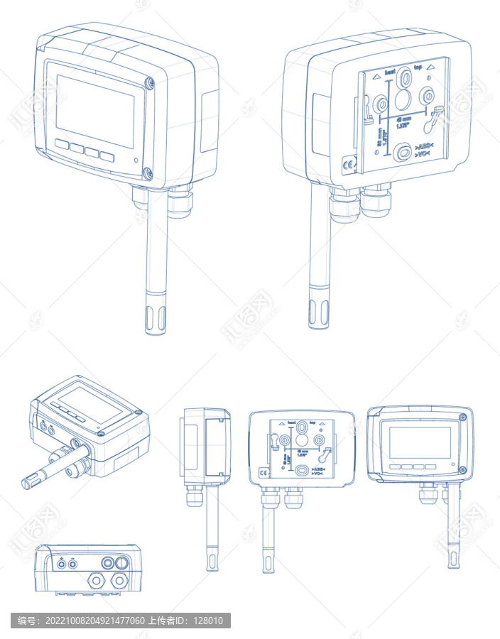 湿度传感器矢量线描图